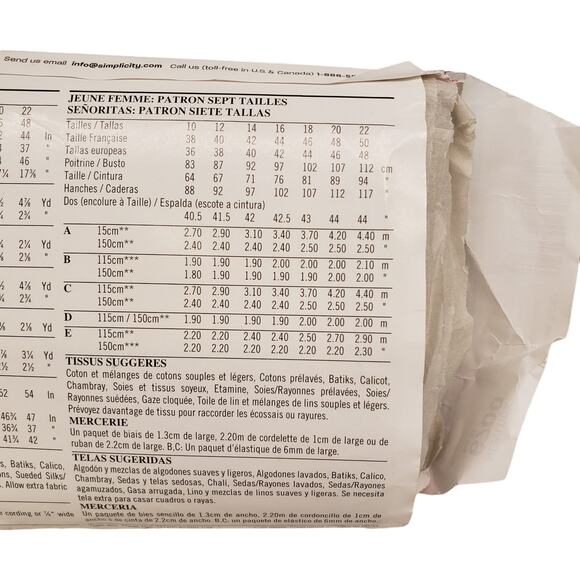 New Look Simplicity A Line Summer Dress Sewing Pattern UNCUT Size 10-22 Dress - Picture 3 of 6